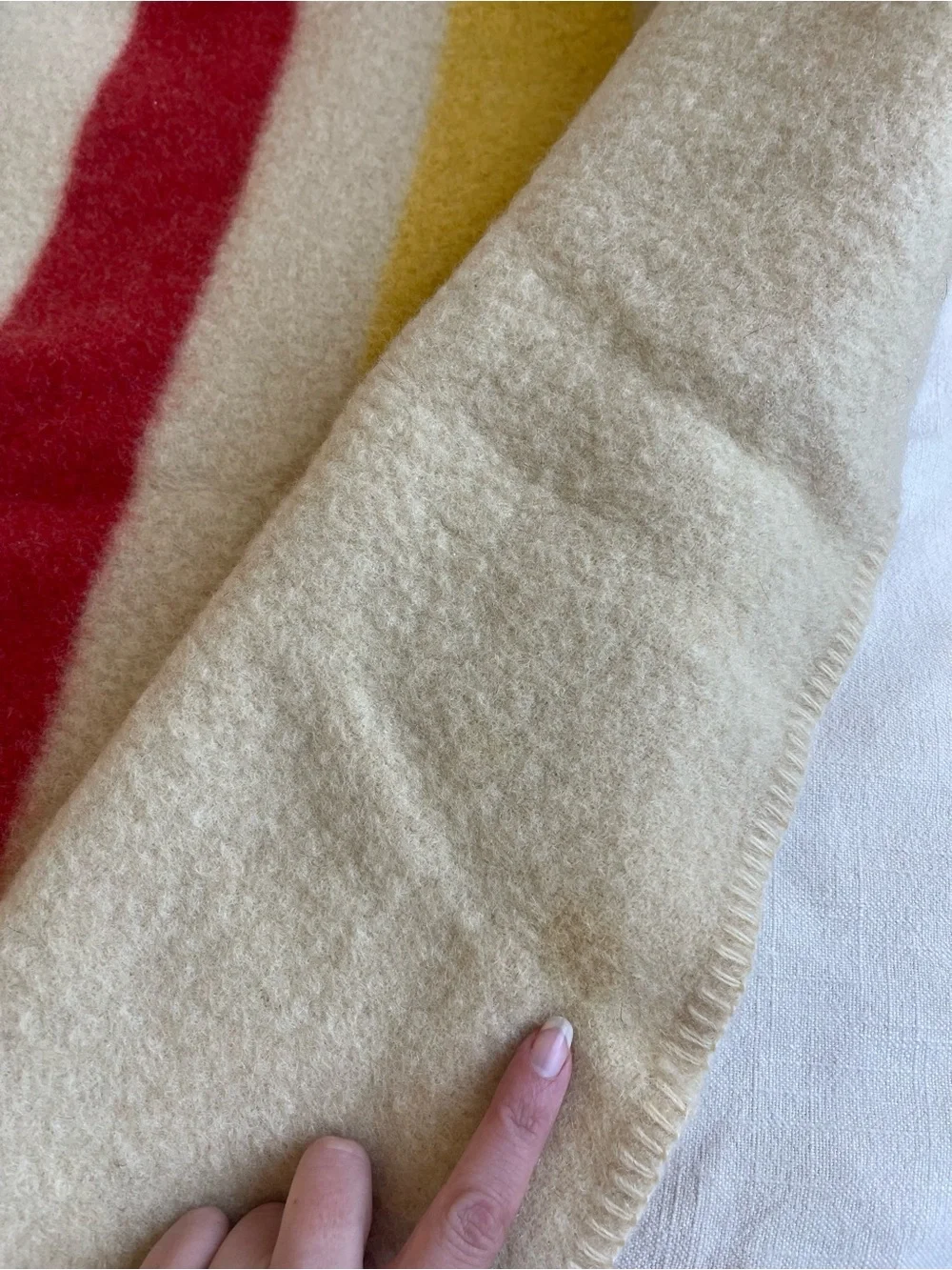 Vintage Polar Star 100% Wool JC Penney Rainbow Striped Throw Blanket Afghan